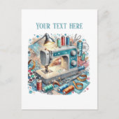 Schattigee naailiefhebbers tekst toevoegen briefkaart (Voorkant)