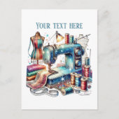 Schattigee naailiefhebbers tekst toevoegen briefkaart (Voorkant)