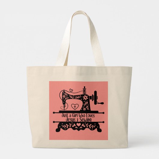 Schattigee naaimachine grote tote bag (Achterkant)