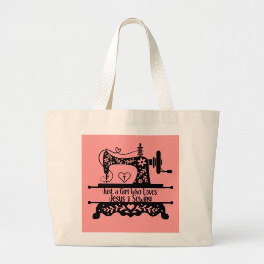 Schattigee  naaimachine grote tote bag (Voorkant)