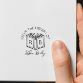 Schattigee naam en Initialen Personal Library Book Zelfinktende Stempel