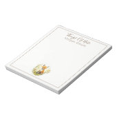 Schattigee naam Gepersonaliseerde Waterverf Fox No Notitieblok (Linkerzijde)