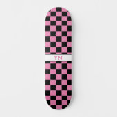 Schattigee naam Initialen geruit zwart en roze Persoonlijk Skateboard (Voorkant)