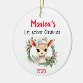 Schattigee naam & nuchterheid Datum Kerstmis Keramisch Ornament (Links)