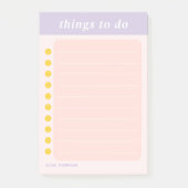 Schattigee naam Paarse School Checklist Post-it® Notes (Voorkant)