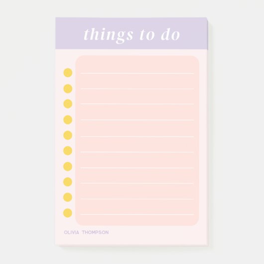 Schattigee naam Paarse School Checklist Post-it® Notes (Voorkant)