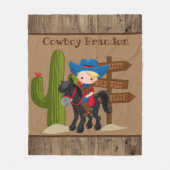 Schattigee naam toevoegen Cowboy kamer decor deken (Voorkant)