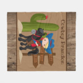 Schattigee naam toevoegen Cowboy kamer decor deken (Voorkant (Horizontaal))