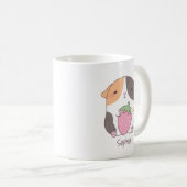 Schattigee naam van cavia en aardbeiendoodle koffiemok (Voorkant rechts)