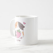 Schattigee naam van cavia en aardbeiendoodle koffiemok (Voorkant links)