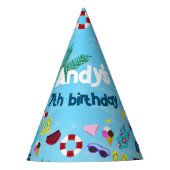 Schattigee naam Zwembad Verjaardagsfeestje Feesthoedjes (Voorkant)