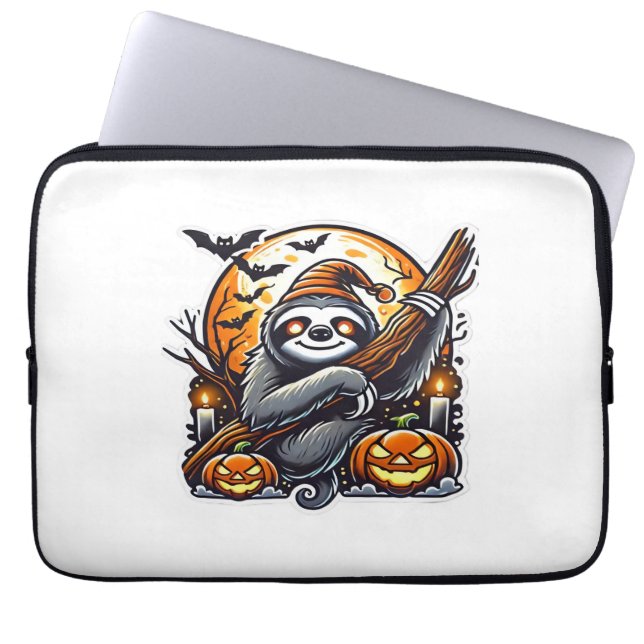 Schattigee nacht Luiaard Halloween Classic T-shirt Laptop Sleeve (Voorkant)