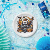 Schattigee nacht Luiaard Halloween Classic T-shirt Papieren Bordje (Feest)