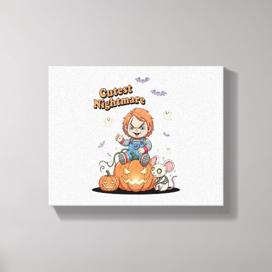 Schattigee nachtmerrie Chucky Halloween Canvas Afdruk (Voorkant)
