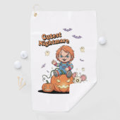 Schattigee nachtmerrie Chucky Halloween Golfhanddoek (Insitu)