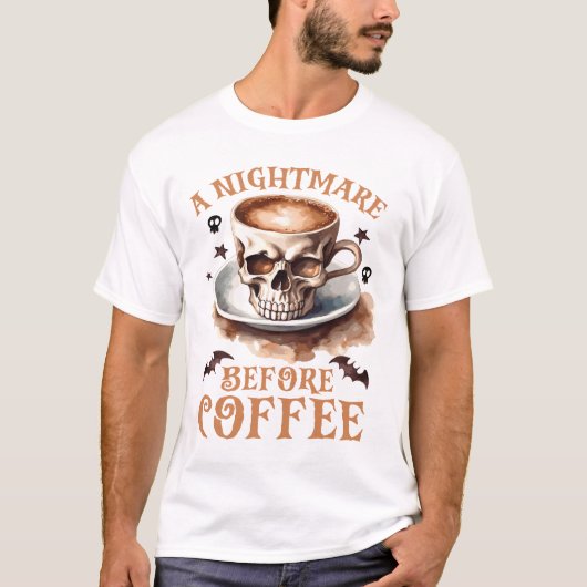 Schattigee nachtmerrie voor koffie Halloween sched T-shirt (Voorkant)