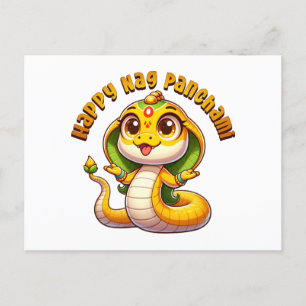 Schattigee Naga Panchami Cobra Briefkaart
