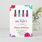 Schattigee nagellak verjaardagsuitnodiging kaart (Staand voorkant)