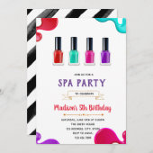 Schattigee nagellak verjaardagsuitnodiging kaart (Voorkant / Achterkant)