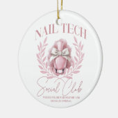 Schattigee Nail tech Coquette Nail Polish Social C Keramisch Ornament (Links)