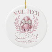 Schattigee Nail tech Coquette Nail Polish Social C Keramisch Ornament (Achterkant)