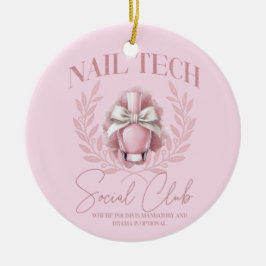 Schattigee Nail tech Coquette Nail Polish Social C Keramisch Ornament