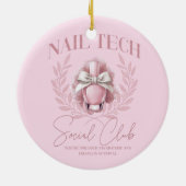 Schattigee Nail tech Coquette Nail Polish Social C Keramisch Ornament (Achterkant)
