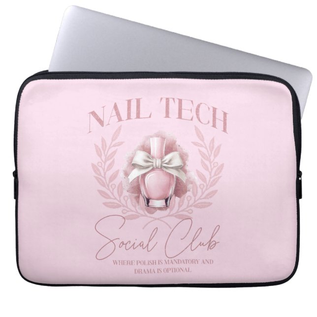 Schattigee Nail tech Coquette Nail Polish Social C Laptop Sleeve (Voorkant)