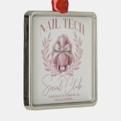 Schattigee Nail tech Coquette Nail Polish Social C Metalen Ornament (Rechts)