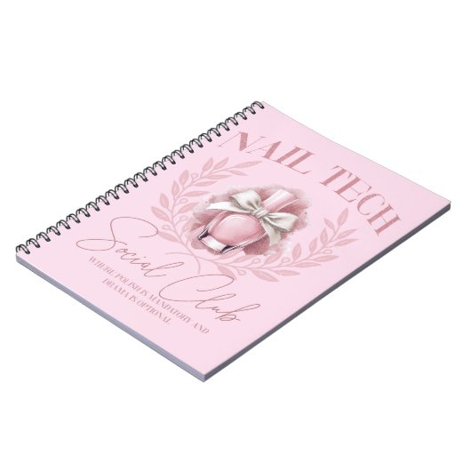 Schattigee Nail tech Coquette Nail Polish Social C Notitieboek (Linkerzijde)