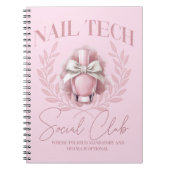 Schattigee Nail tech Coquette Nail Polish Social C Notitieboek (Voorkant)