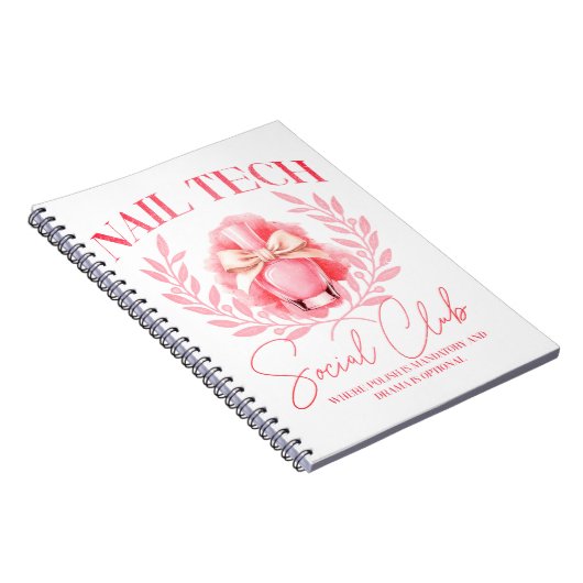 Schattigee Nail tech Coquette Nail Polish Social C Notitieboek (Rechterzijde)