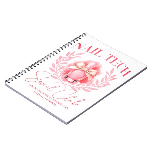 Schattigee Nail tech Coquette Nail Polish Social C Notitieboek (Linkerzijde)