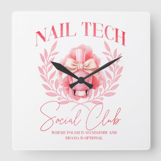 Schattigee Nail tech Coquette Nail Polish Social C Vierkante Klok (Voorkant)
