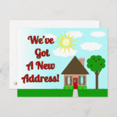 Schattigee Naive Art House Change of Address Brief Aankondigingskaart (Voorkant / Achterkant)