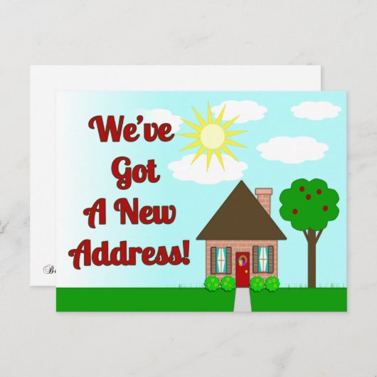 Schattigee Naive Art House Change of Address Brief Aankondigingskaart (Voorkant / Achterkant)