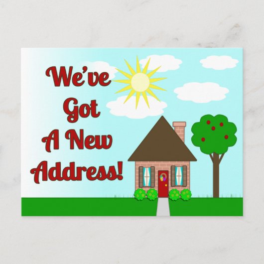 Schattigee Naive Art House Change of Address Brief Aankondigingskaart (Voorkant)
