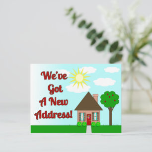 Schattigee Naive Art House Change of Address Brief Aankondigingskaart