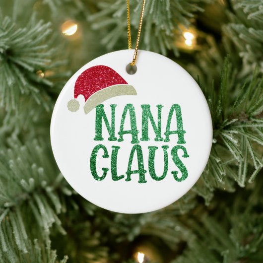 Schattigee Nana Claus Kerst - Gepersonaliseerde om Keramisch Ornament (Boom)