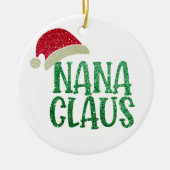 Schattigee Nana Claus Kerst - Gepersonaliseerde om Keramisch Ornament (Voorkant)