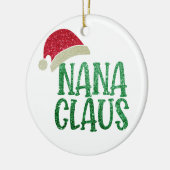 Schattigee Nana Claus Kerst - Gepersonaliseerde om Keramisch Ornament (Links)