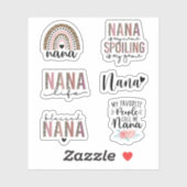 Schattigee Nana, Gift voor Oma, Grootmoeder Gift Sticker (Vel)