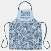 Schattigee Nana's Keuken Lichtblauwe Bloemen water Schort (Voorkant)