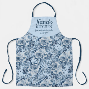 Schattigee Nana's Keuken Lichtblauwe Bloemen water Schort