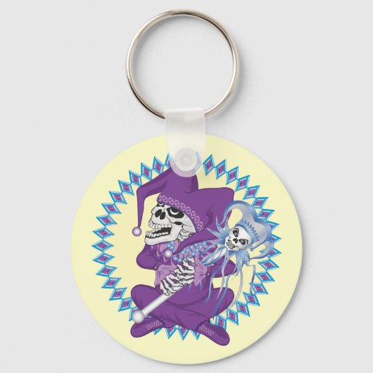 Schattigee nar schedel sleutelhanger (Voorkant)