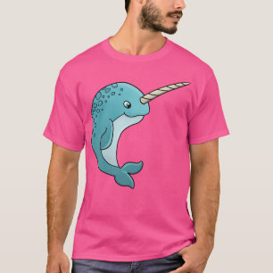 Schattigee narwal met hoorn t-shirt