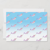 Schattigee narwal regenboog baby shower blauw rood kaart (Achterkant)