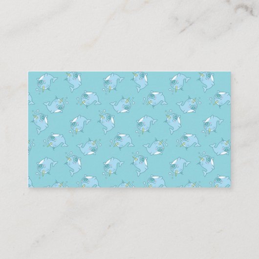 Schattigee Narwhal Baby shower Blue Boy Boeken voo Informatiekaartje (Achterkant)