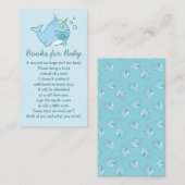 Schattigee Narwhal Baby shower Blue Boy Boeken voo Informatiekaartje (Voorkant / Achterkant)