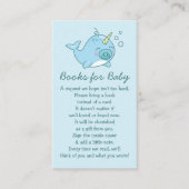 Schattigee Narwhal Baby shower Blue Boy Boeken voo Informatiekaartje (Voorkant)